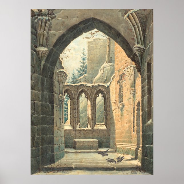 Poster Cartaz de Arte Fina Oybin Monaste - Karl Beichling (Frente)