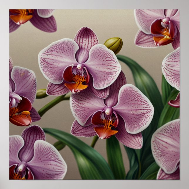 Poster Cartaz de Arte Floral Elegante para Parede (Frente)