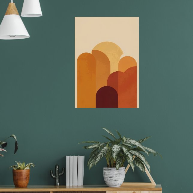 Poster Cartaz de Arte Geométrica Arco Boho Retro | Terra (Sala de Estar 1)