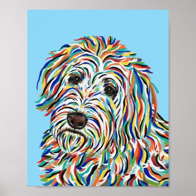 Poster Cartaz de Arte Goldendoodle (Frente)