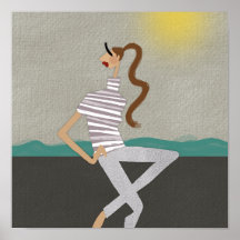 Cartaz de Arte Ilustrativa de Moda de Férias Grego