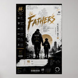 Poster Cartaz de Arte Legado Pai Filho Samurai
