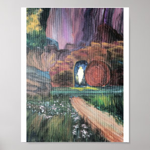 Poster Cartaz de Arte Original Acrílica da Manhã da Ressu