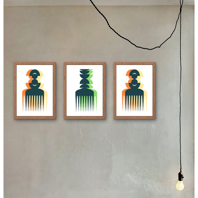 Pôster Cartaz de Arte Pente Afro (Criador carregado)