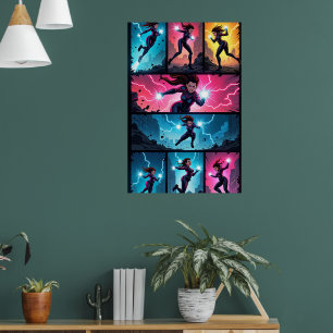 Poster Cartaz de Arte Pop de Caos Elétrico