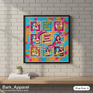 Poster Cartaz de Arte Pop Rock Rosa - Conscientização do 