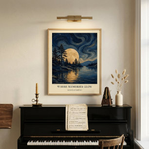 Poster Cartaz de Arte Reflexos Enluarados Personalizados