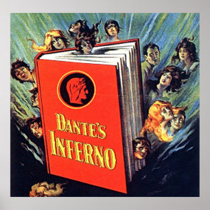 Poster Cartaz de Arte Retro de Terror do Inferno de Dante
