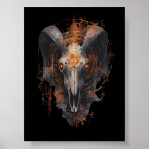 Poster Cartaz de Arte Sombria Oculta de Carneiro Steampun