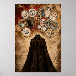 Poster Cartaz de Arte Sombria Surrealista  Estou Lentamen