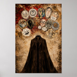 Poster Cartaz de Arte Sombria Surrealista Estou Lentamen