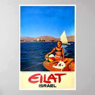 Poster Cartaz de Arte Vintage de Eilat Israel