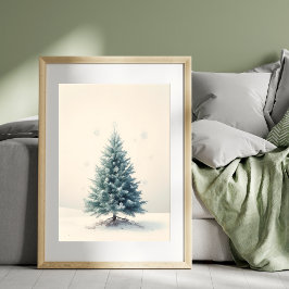 Poster Cartaz de Árvore de Natal de Pinheiro Vintage