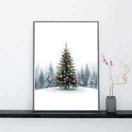 Poster Cartaz de Árvore de Natal Golden Elegance