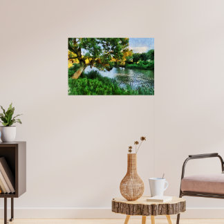 Poster Cartaz de árvore junto ao lago na primavera