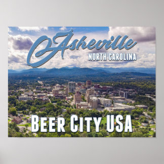 Poster 🍺 Cartaz de Asheville Beer City EUA