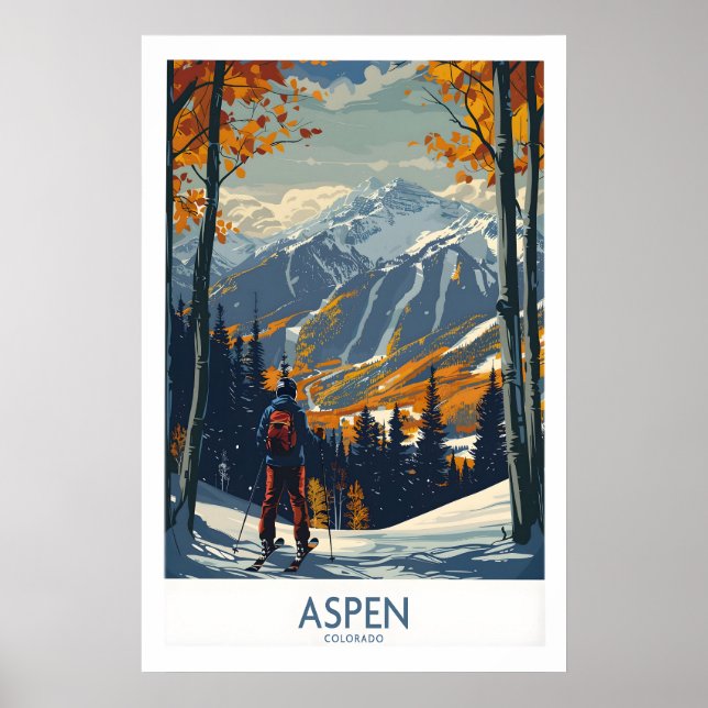 Poster Cartaz de Aspen Ski Print 1 (Frente)