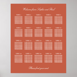 Poster Cartaz de Assento de Casamento da Mesa Terracota 2