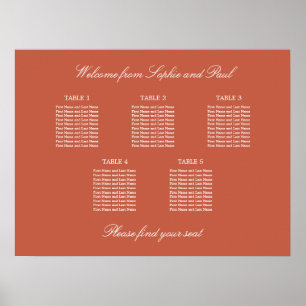 Poster Cartaz de Assento de Casamento da Mesa Terracota 5