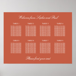 Poster Cartaz de Assento de Casamento da Mesa Terracota 8