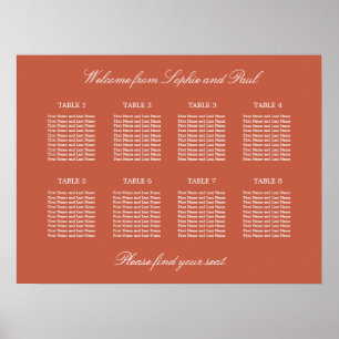 Poster Cartaz de Assento de Casamento da Mesa Terracota 8