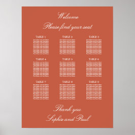 Poster Cartaz de Assento de Casamento da Mesa Terracota 9