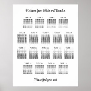 Poster Cartaz de Assento de Casamento de Mesa Stylish 18