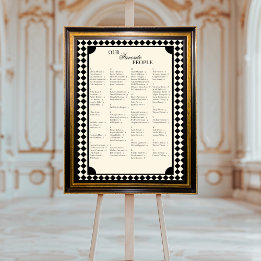 Poster Cartaz de Assento de Casamento em Ordem Alfabética