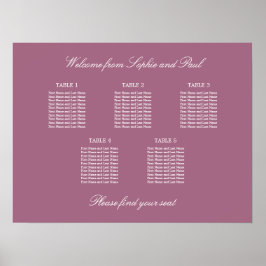 Poster Cartaz de Assento de Casamento na Mesa Mauve 5