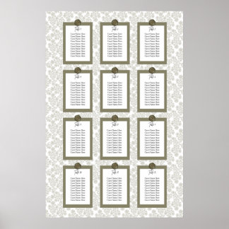 Poster Cartaz de Assento Floral Elegante Toile