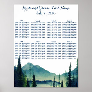 Poster Cartaz de Assentos da Mesa de Casamento ao Ar Livr