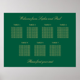 Poster Cartaz de Assentos da Mesa Verde Dourado Bege 7