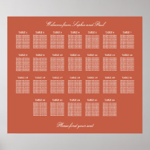Poster Cartaz de Assentos de Casamento da Mesa 26 Terraco