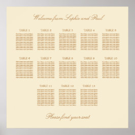 Poster Cartaz de Assentos de Casamento da Mesa Cream Beig