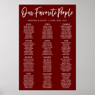 Poster Cartaz de Assentos de Casamento das Nossas Pessoas