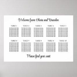 Poster Cartaz de Assentos de Casamento de Mesa Estiloso 1
