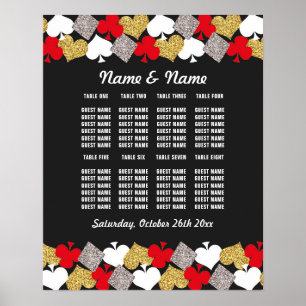 Poster Cartaz de Assentos de Casamento Mesa Cartas de Cas