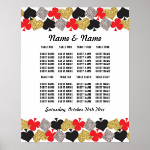 Poster Cartaz de Assentos de Casamento Mesa Cartas de Cas