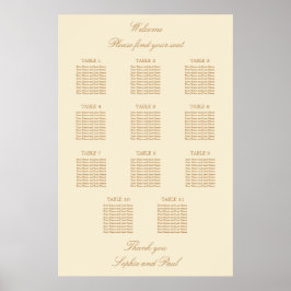 Poster Cartaz de Assentos de Casamento na Mesa Cream Beig