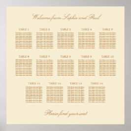Poster Cartaz de Assentos de Casamento na Mesa Cream Beig