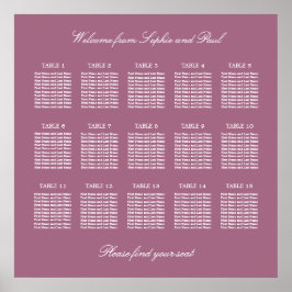 Poster Cartaz de Assentos de Casamento na Mesa Mauve 15