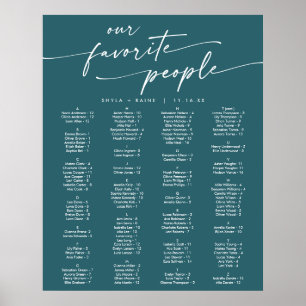 Poster Cartaz de Assentos Imprimível Azul Turquesa Boho C
