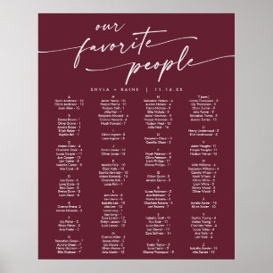 Poster Cartaz de Assentos Imprimível Boho Chic Vermelho B