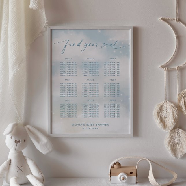 Poster Cartaz de assentos On Cloud 9 Vibrant Blue (Criador carregado)