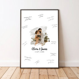 Poster Cartaz de Assinatura de Convidados de Casamento co
