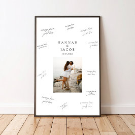 Poster Cartaz de Assinatura de Convidados de Casamento co