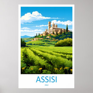 Poster Cartaz de Assisi Esqui Nacional Viagem Parque Vint