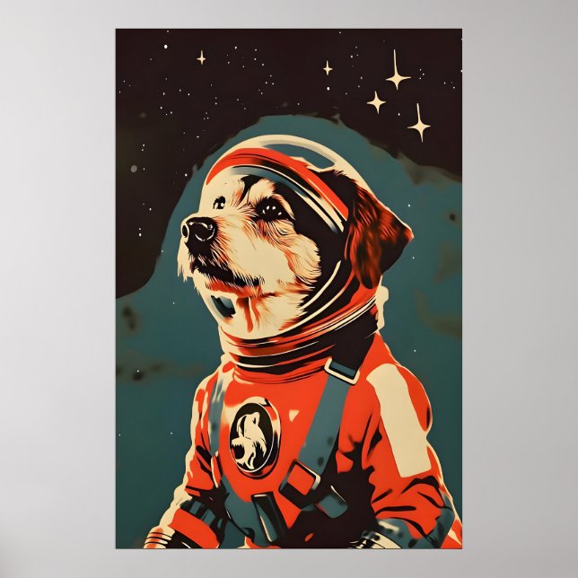 Poster Cartaz de Astronauta Airedale Terrier, Airedale (Frente)