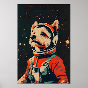 Poster Cartaz de Astronauta Biewer Terrier, Biewer Terrie