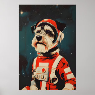Poster Cartaz de Astronauta Miniature Schnauzer, Miniatur